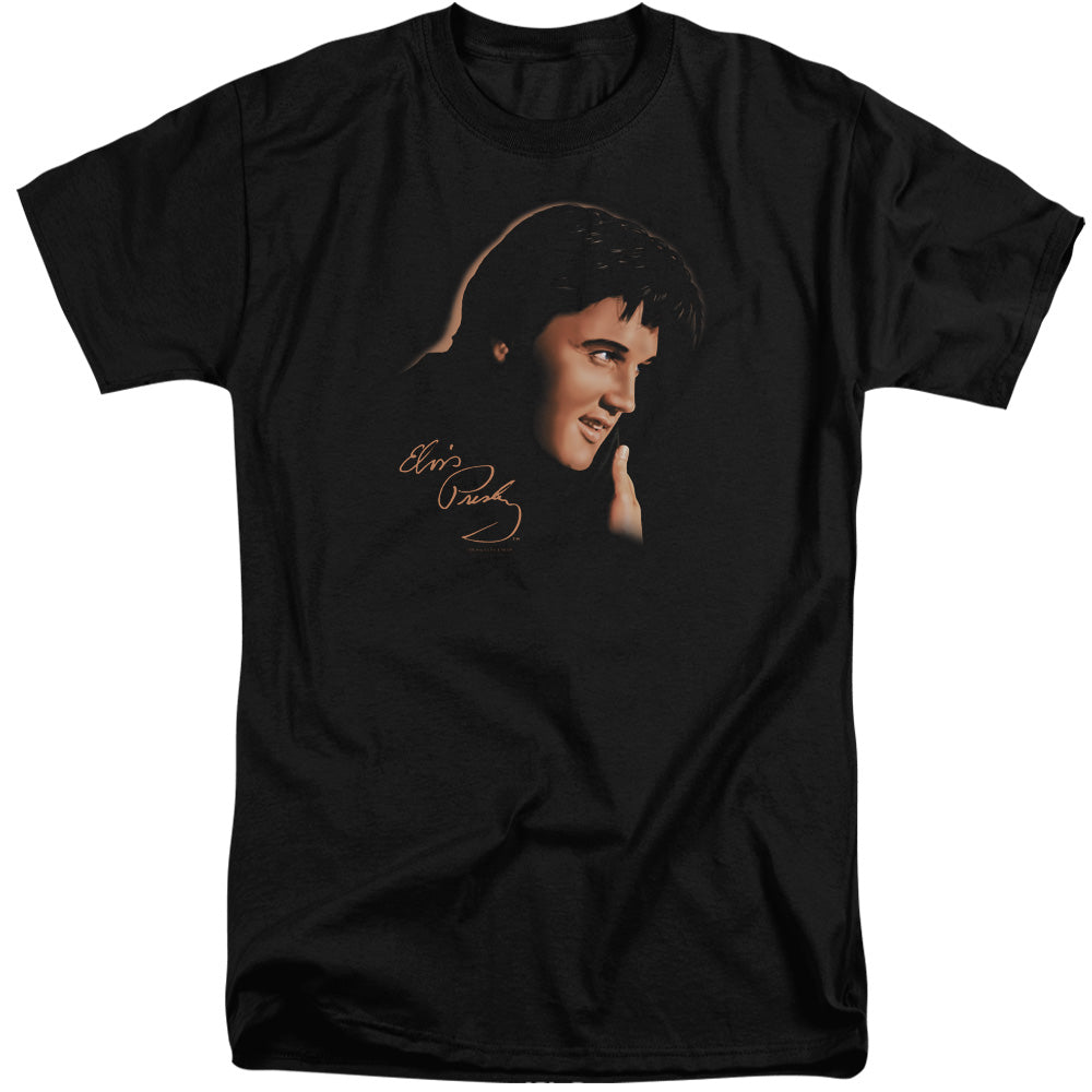 Elvis Presley Warm Portrait Mens Tall T Shirt Black