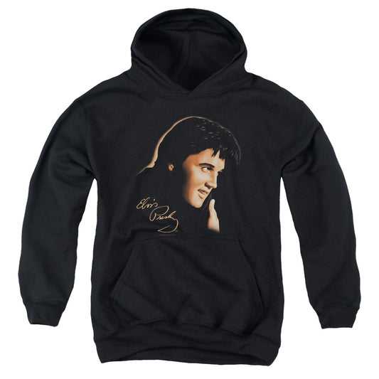 Elvis Presley Warm Portrait Kids Youth Hoodie Black