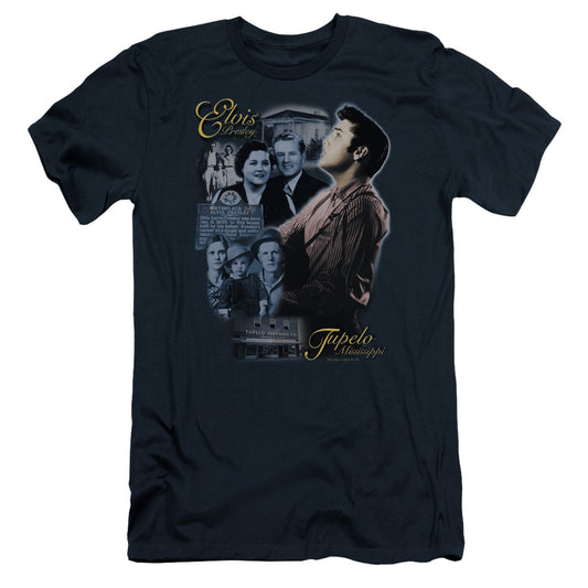 Elvis Presley Tupelo Slim Fit Mens T Shirt Navy Blue