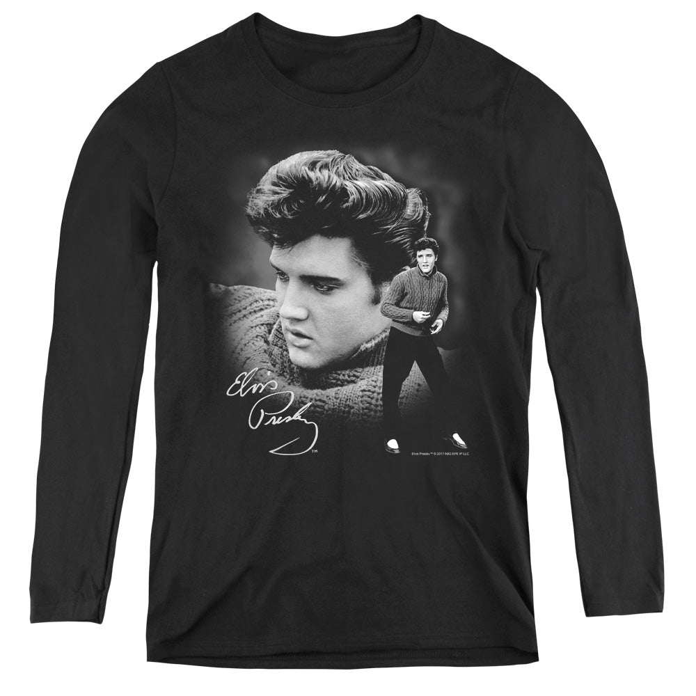 Elvis Presley Sweater Womens Long Sleeve Shirt Black