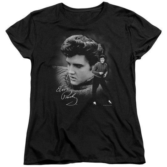 Elvis Presley Sweater Womens T Shirt Black