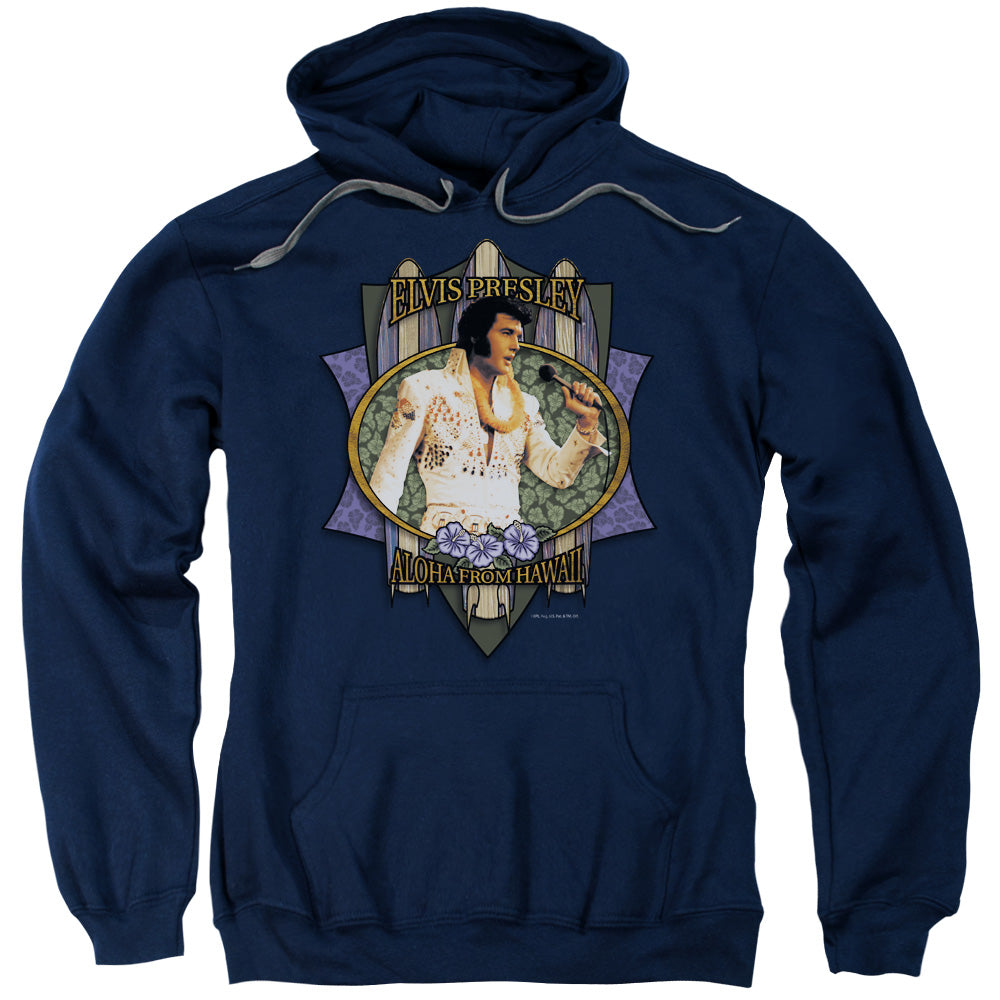 Elvis Presley Aloha From Hawaii Mens Hoodie Navy Blue