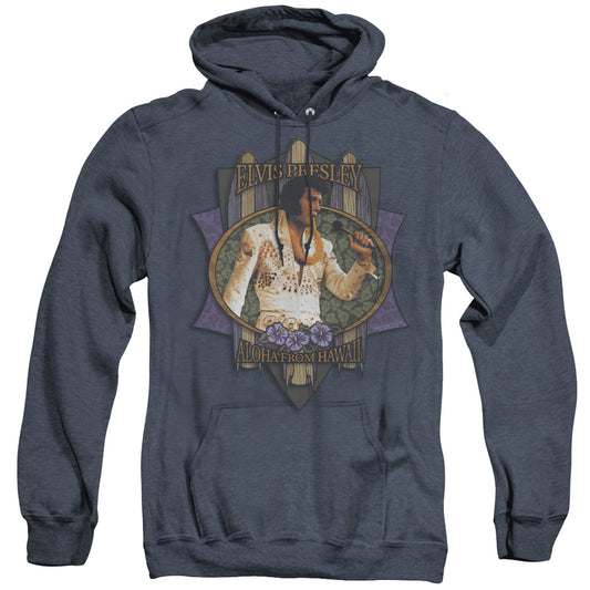 Elvis Presley Aloha From Hawaii Heather Mens Hoodie Navy Blue