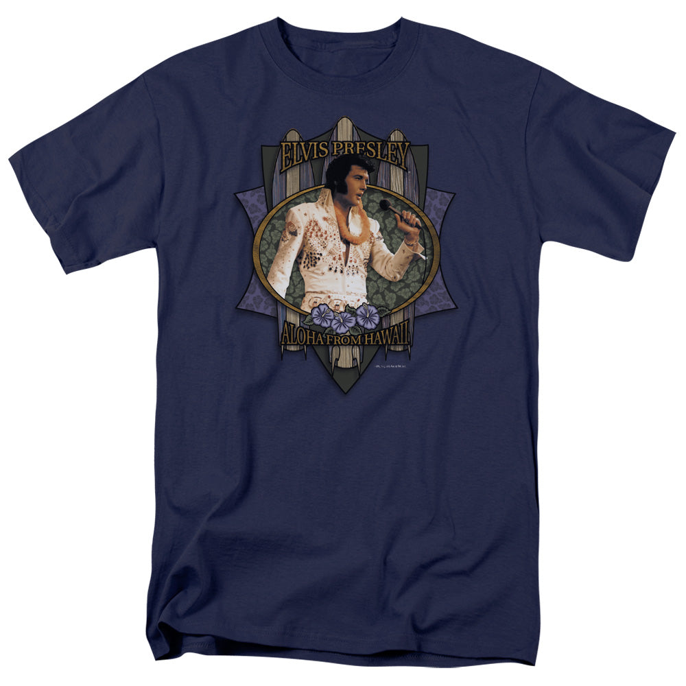 Elvis Presley Aloha From Hawaii Mens T Shirt Navy Blue