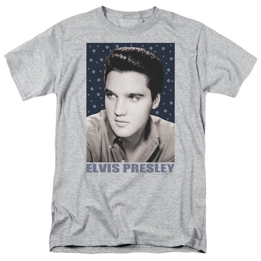 Elvis Presley Blue Sparkle Mens T Shirt Athletic Heather