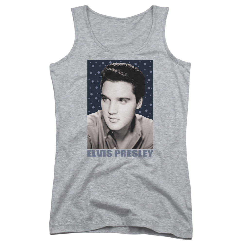 Elvis Presley Blue Sparkle Womens Tank Top Shirt Athletic Heather