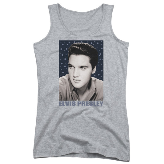 Elvis Presley Blue Sparkle Womens Tank Top Shirt Athletic Heather