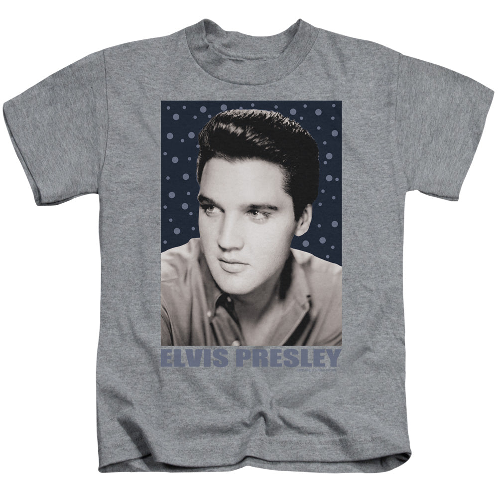 Elvis Presley Blue Sparkle Juvenile Kids Youth T Shirt Athletic Heather