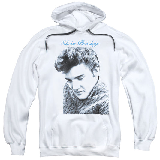 Elvis Presley Script Sweater Mens Hoodie White