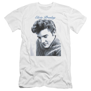 Elvis Presley Script Sweater Premium Bella Canvas Slim Fit Mens T Shirt White