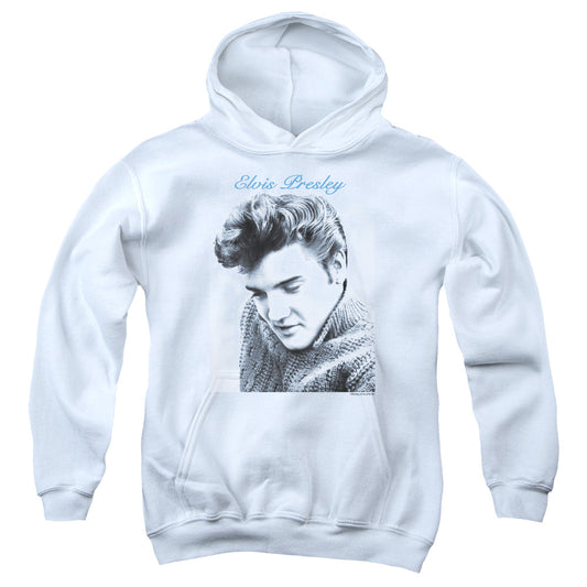 Elvis Presley Script Sweater Kids Youth Hoodie White