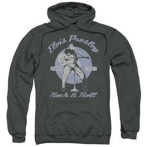 Elvis Presley Rock & Roll Mens Hoodie Charcoal