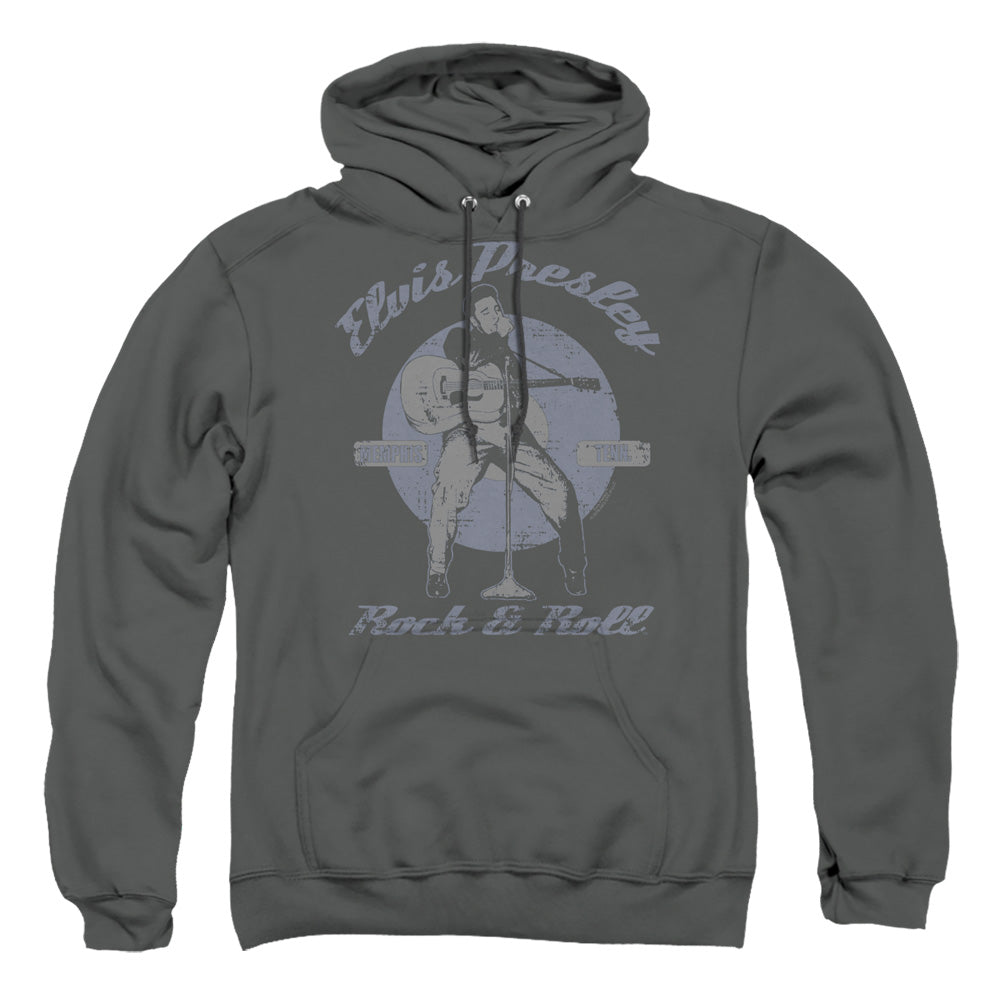 Elvis Presley Rock &Amp; Roll Mens Hoodie Charcoal Officially Licensed
