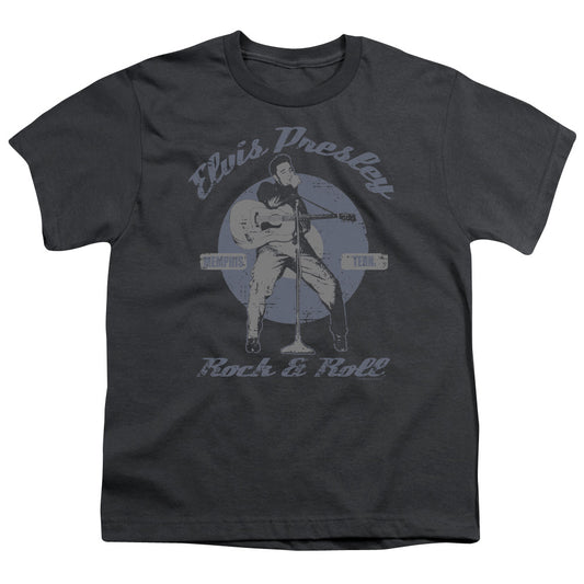 Elvis Presley Rock & Roll Kids Youth T Shirt Charcoal