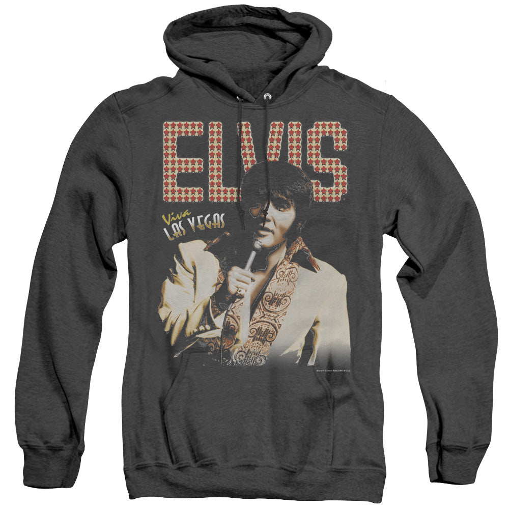 Elvis Presley Viva Star Heather Mens Hoodie Black