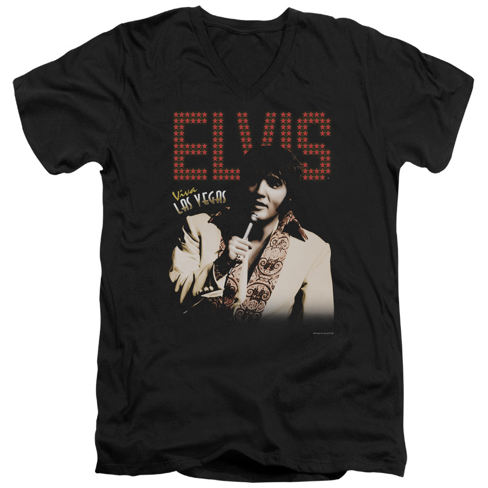 Elvis Presley Viva Star Mens Slim Fit V-Neck T Shirt Black