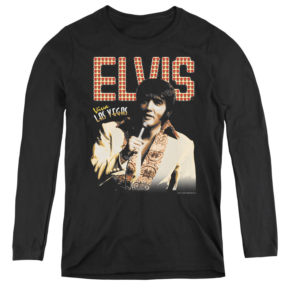 Elvis Presley Viva Star Womens Long Sleeve Shirt Black