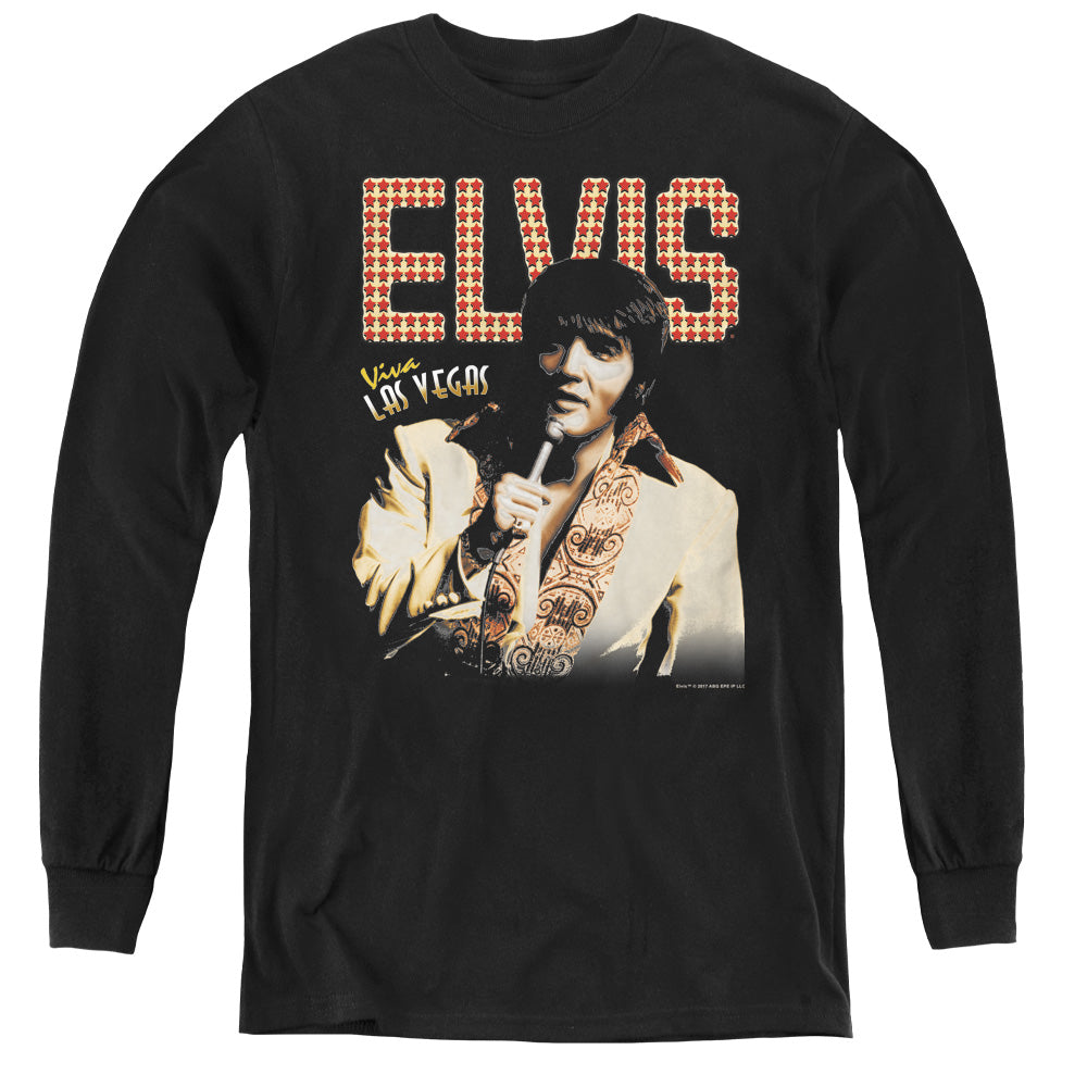 Elvis Presley Viva Star Long Sleeve Kids Youth T Shirt Black