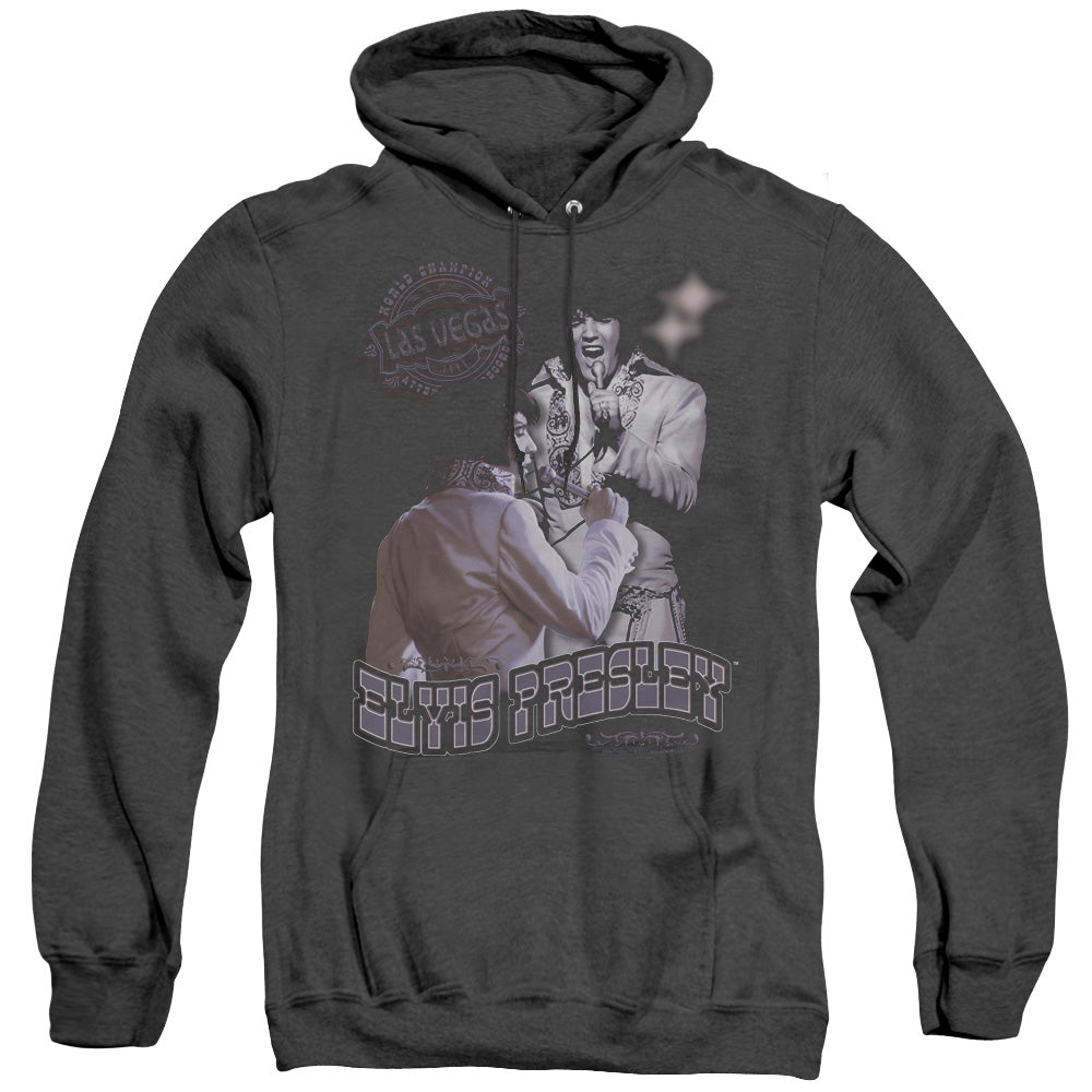 Elvis Presley Violet Vegas Heather Mens Hoodie Black