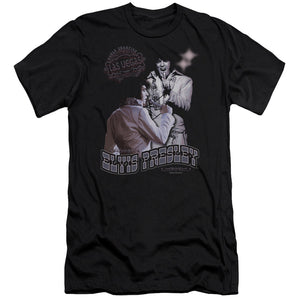 Elvis Presley Violet Vegas Premium Bella Canvas Slim Fit Mens T Shirt Black