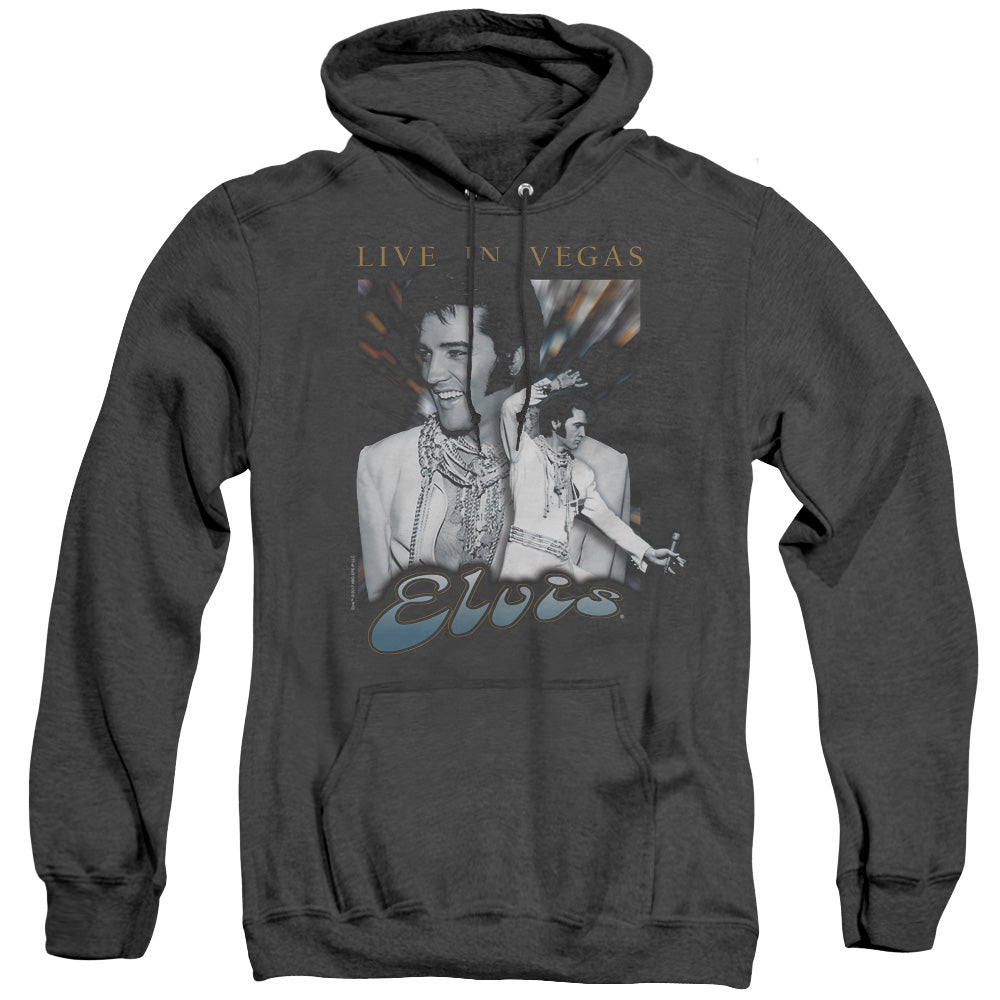 Elvis Presley Live In Vegas Heather Mens Hoodie Black