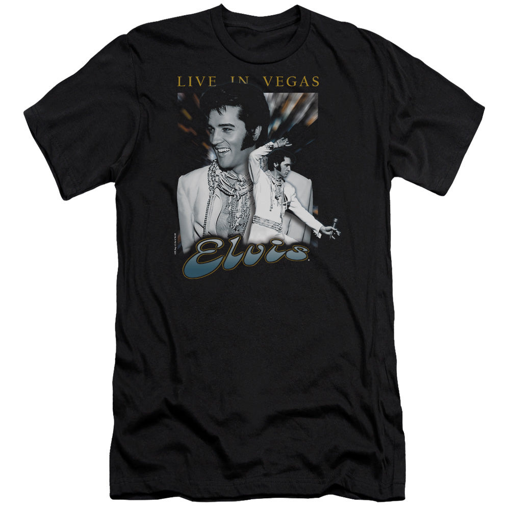 Elvis Presley Live in Vegas Premium Bella Canvas Slim Fit Mens T Shirt Black