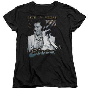 Elvis Presley Live in Vegas Womens T Shirt Black