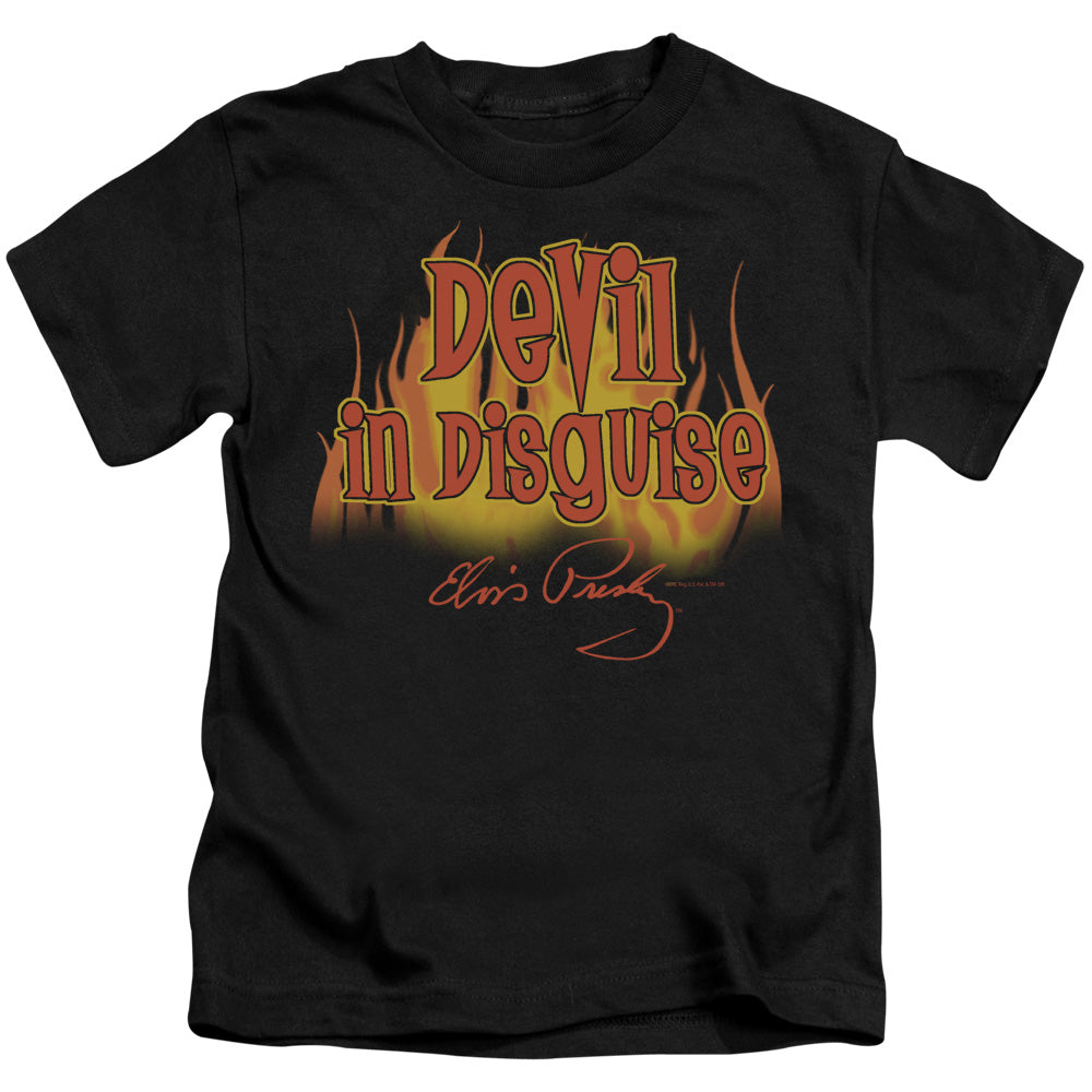Elvis Presley Devil in Disguise Juvenile Kids Youth T Shirt Black