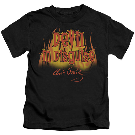 Elvis Presley Devil in Disguise Juvenile Kids Youth T Shirt Black