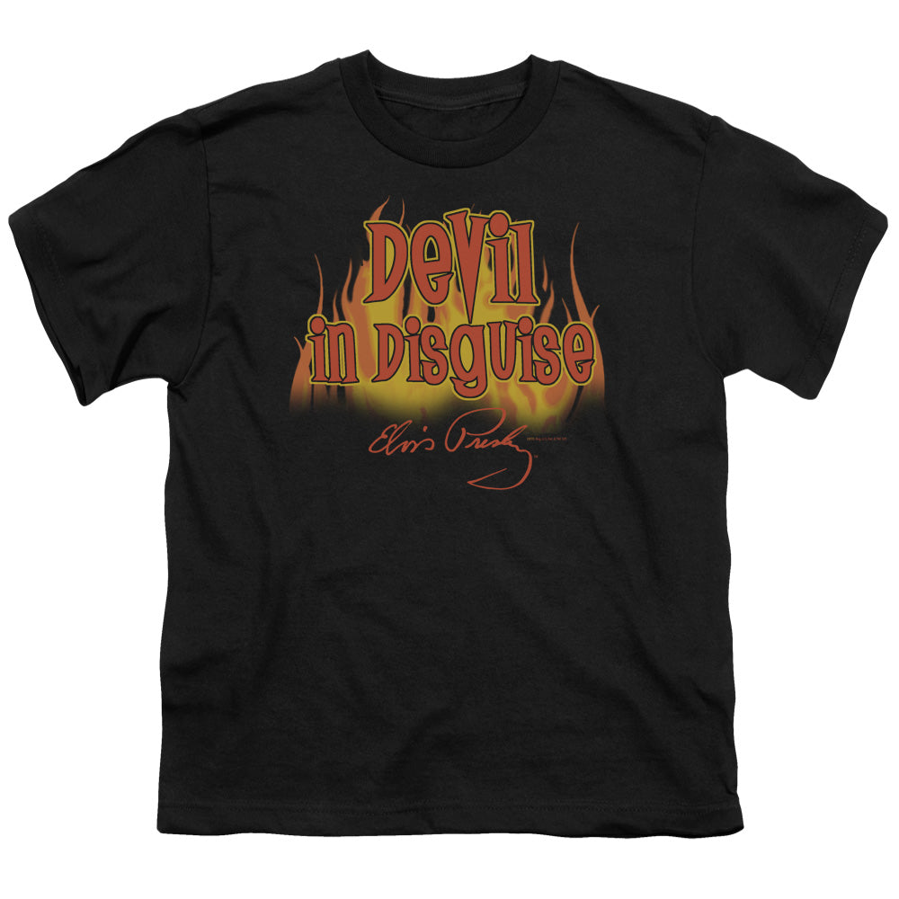 Elvis Presley Devil in Disguise Kids Youth T Shirt Black