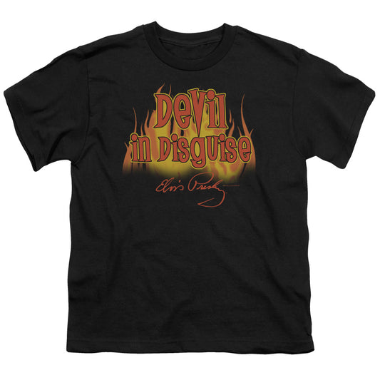 Elvis Presley Devil in Disguise Kids Youth T Shirt Black