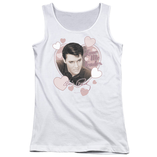 Elvis Presley Love Me Tender Womens Tank Top Shirt White