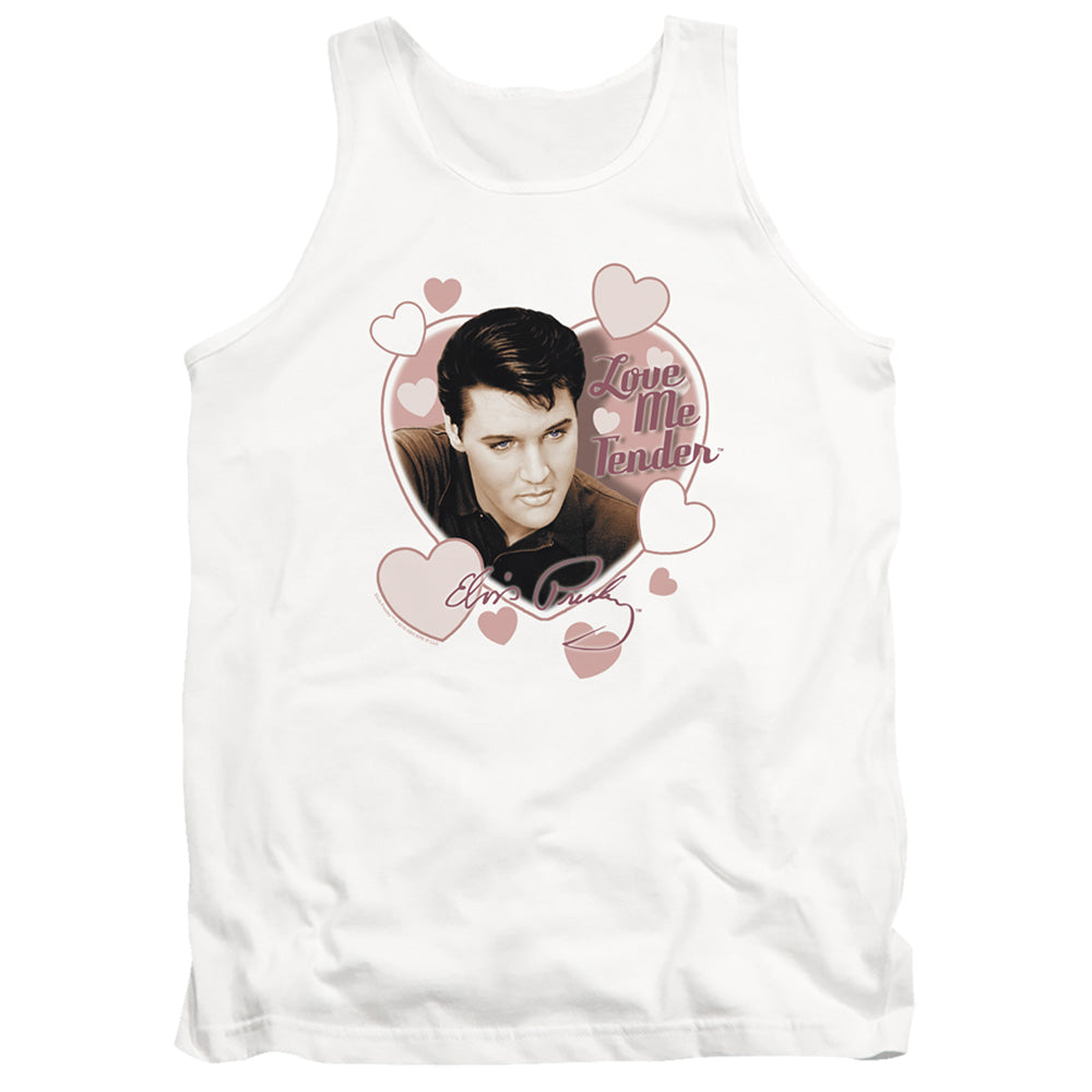 Elvis Presley Love Me Tender Mens Tank Top Shirt White