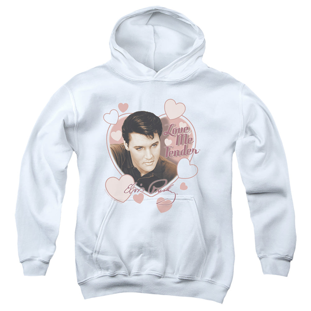 Elvis Presley Love Me Tender Kids Youth Hoodie White