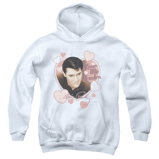 Elvis Presley Love Me Tender Kids Youth Hoodie White