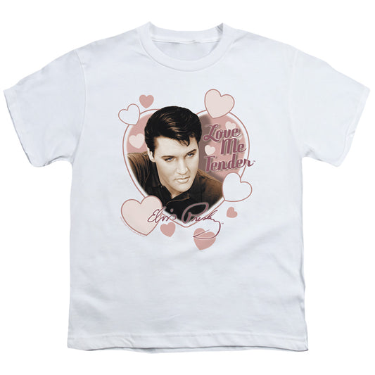 Elvis Presley Love Me Tender Kids Youth T Shirt White