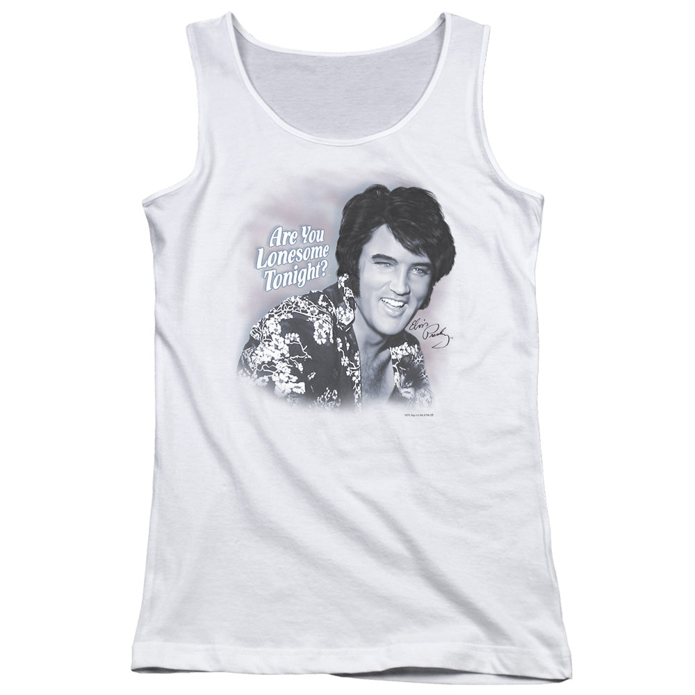 Elvis Presley Lonesome Tonight Womens Tank Top Shirt White