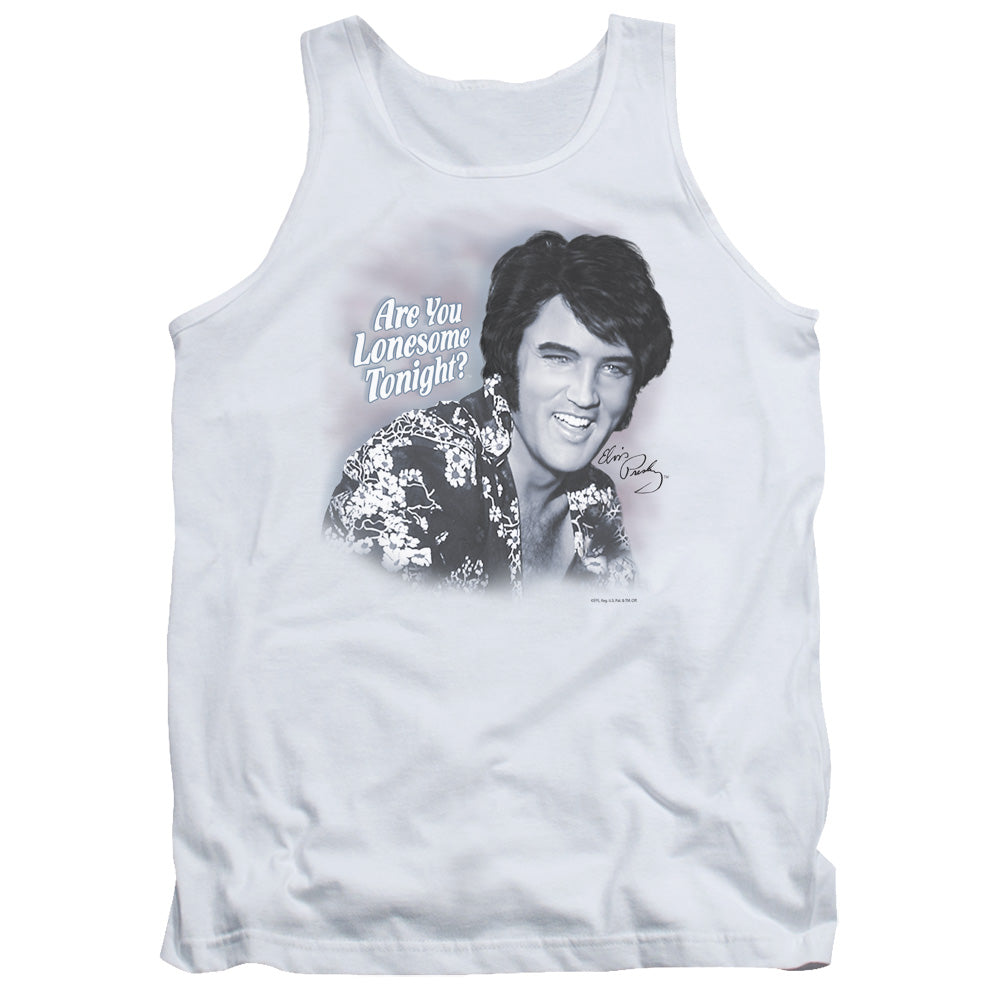 Elvis Presley Lonesome Tonight Mens Tank Top Shirt White