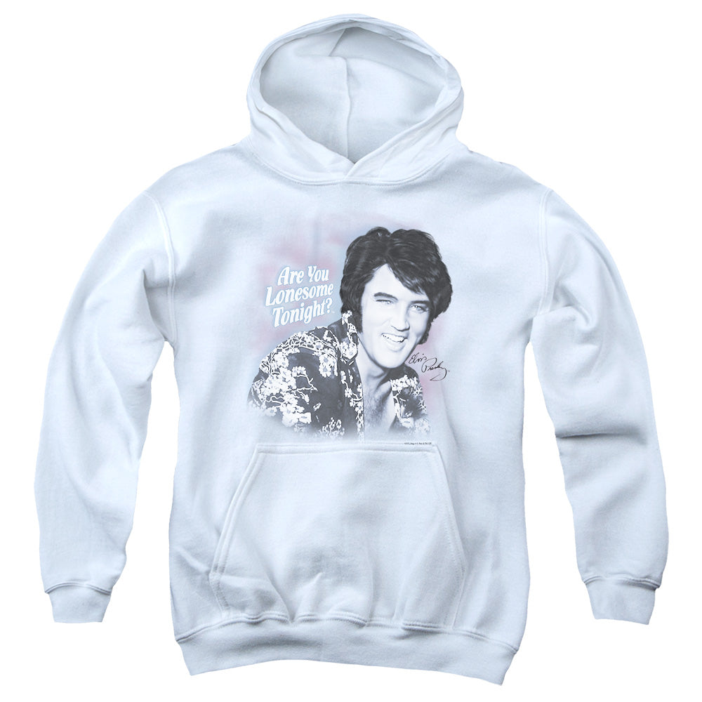 Elvis Presley Lonesome Tonight Kids Youth Hoodie White