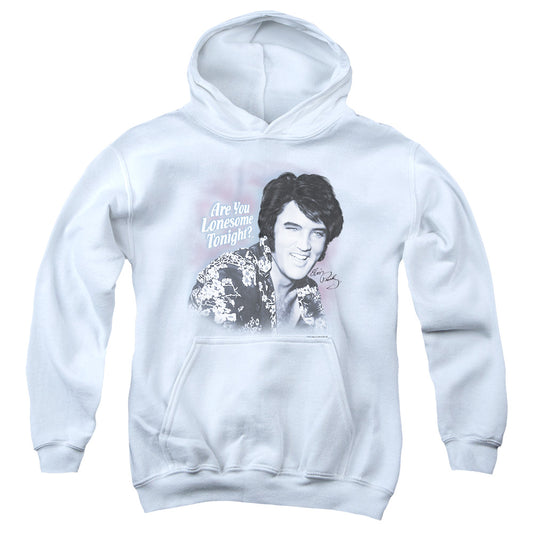 Elvis Presley Lonesome Tonight Kids Youth Hoodie White