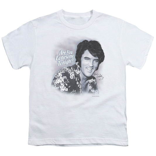 Elvis Presley Lonesome Tonight Kids Youth T Shirt White