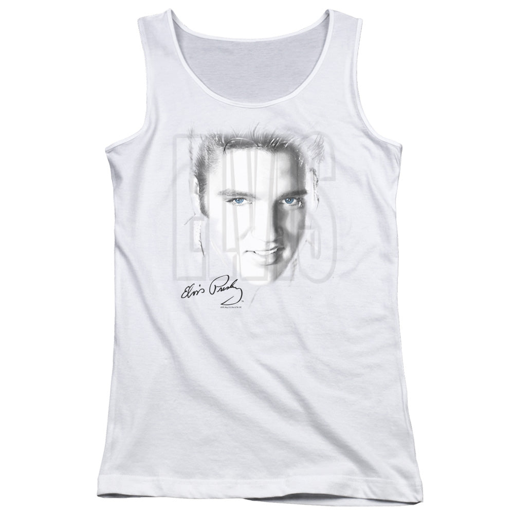 Elvis Presley Blue Eyes Womens Tank Top Shirt White