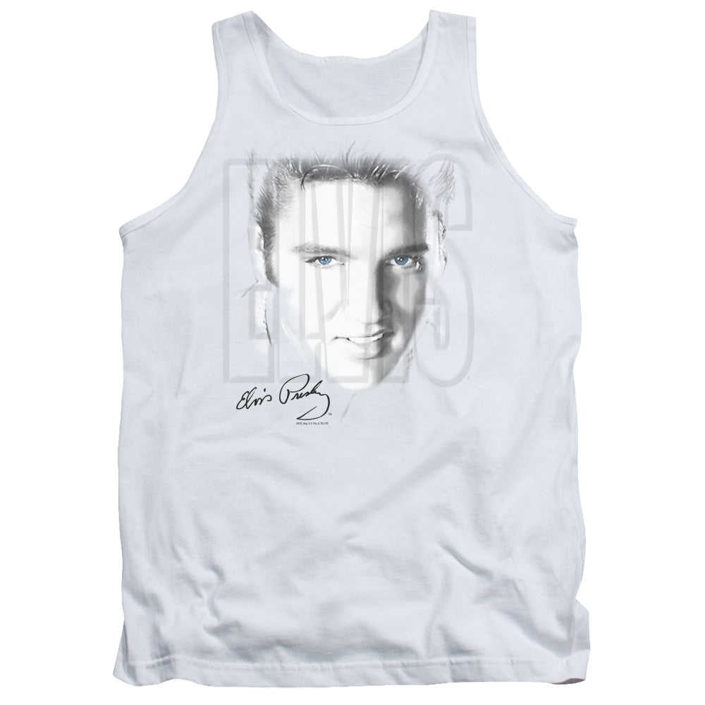 Elvis Presley Blue Eyes Mens Tank Top Shirt White