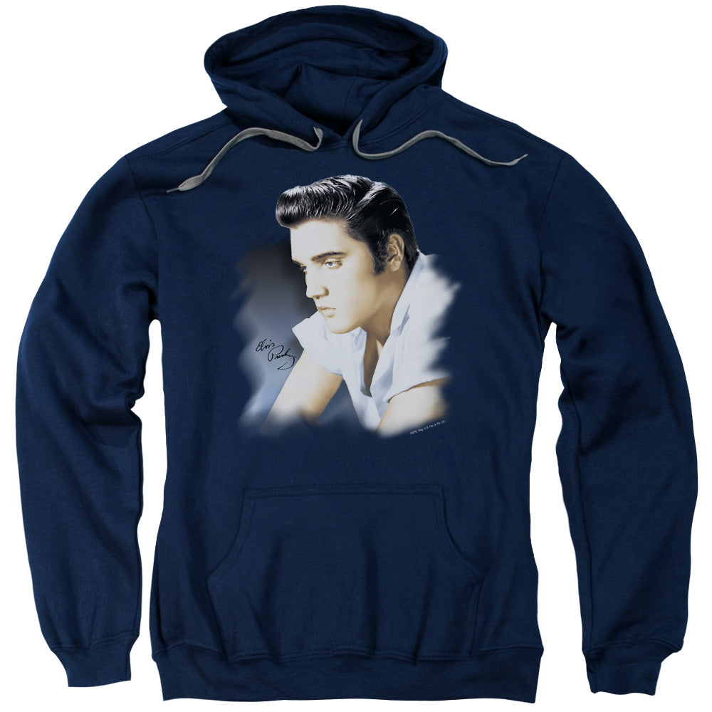 Elvis Presley Blue Profile Mens Hoodie Navy Blue