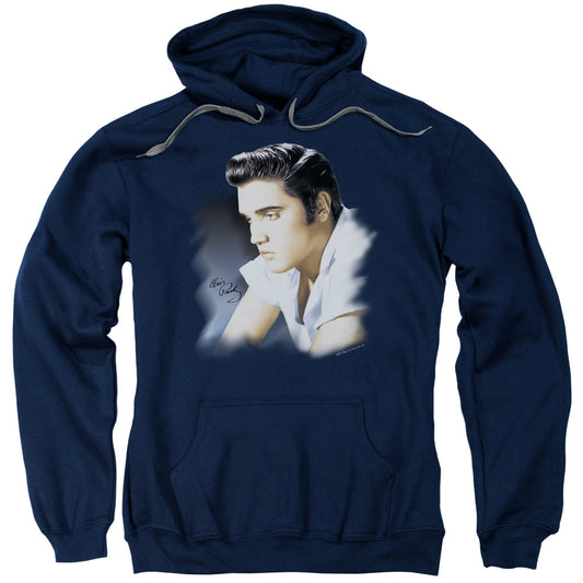 Elvis Presley Blue Profile Mens Hoodie Navy Blue