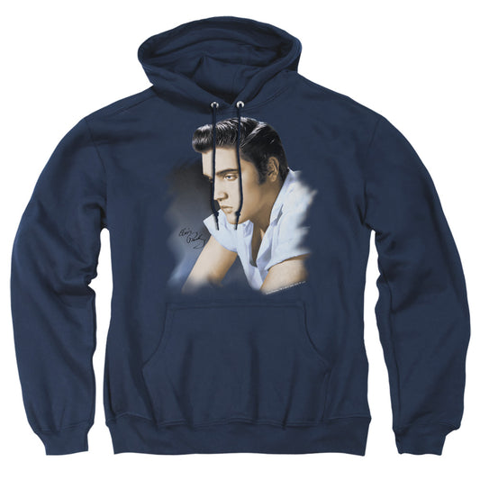 Elvis Presley Blue Profile Mens Hoodie Navy Officially Licensed