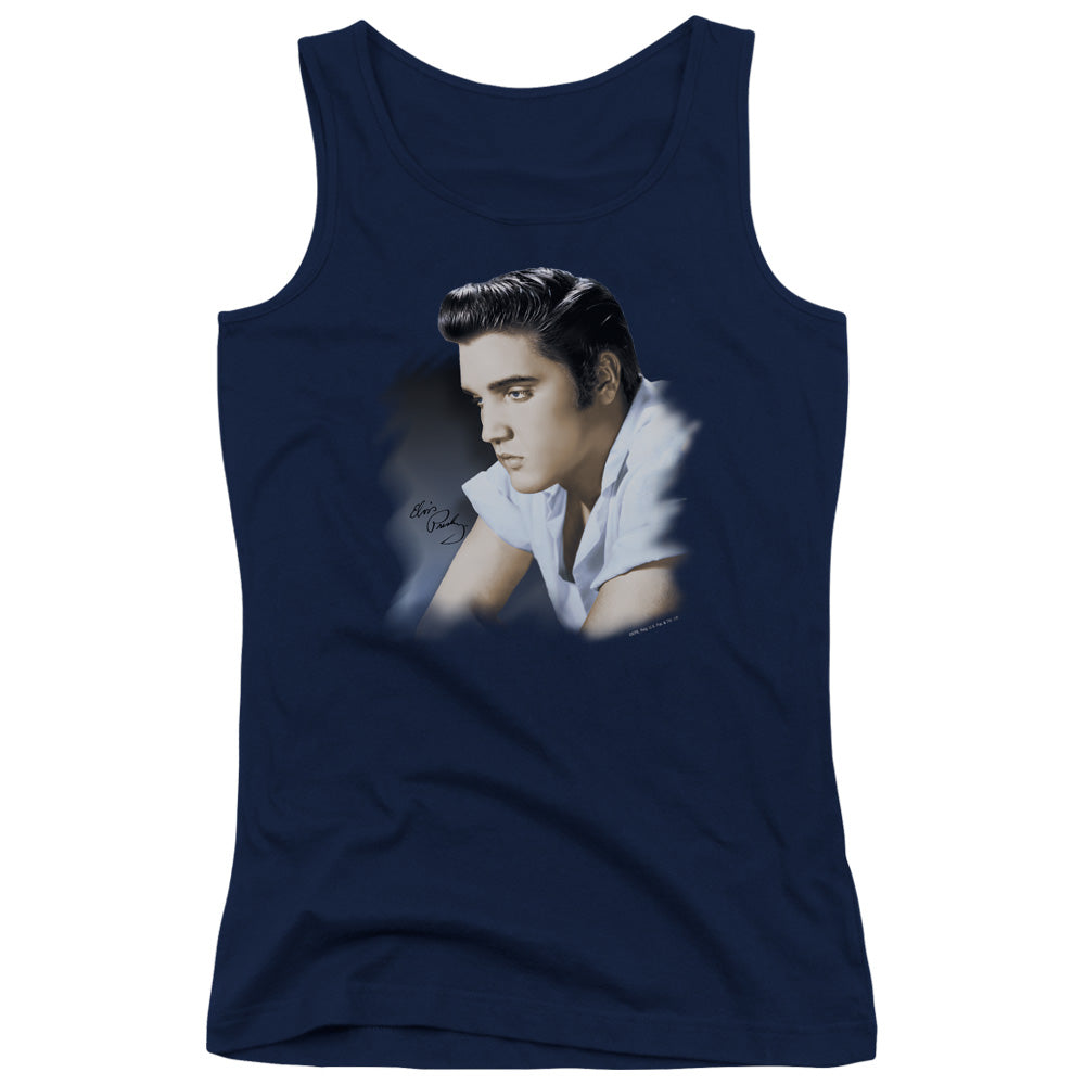 Elvis Presley Blue Profile Womens Tank Top Shirt Navy Blue