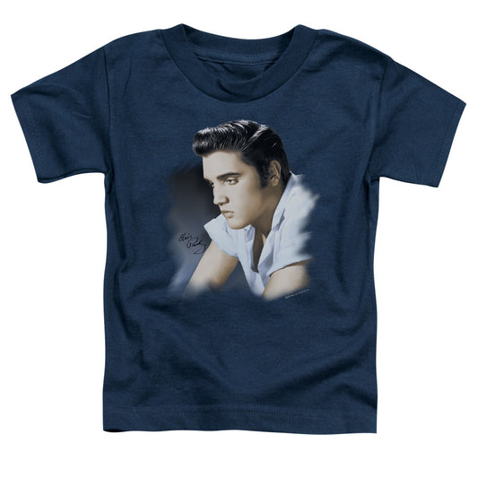 Elvis Presley Blue Profile Toddler Kids Youth T Shirt Navy Blue