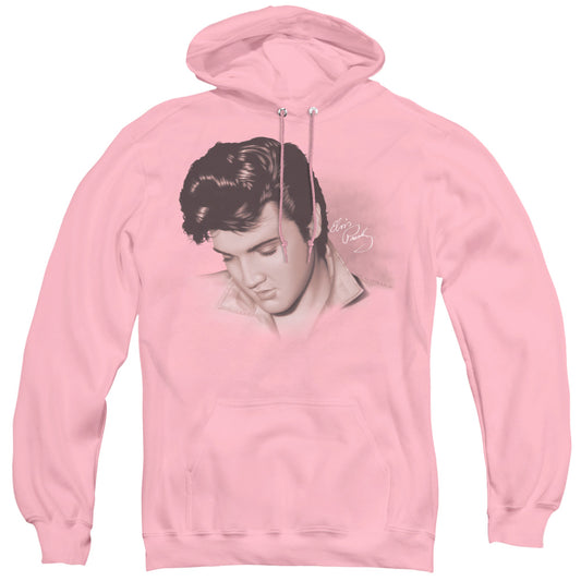 Elvis Presley Looking Down Mens Hoodie Pink