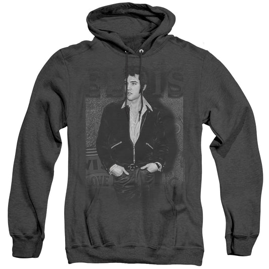 Elvis Presley Just Cool Heather Mens Hoodie Black
